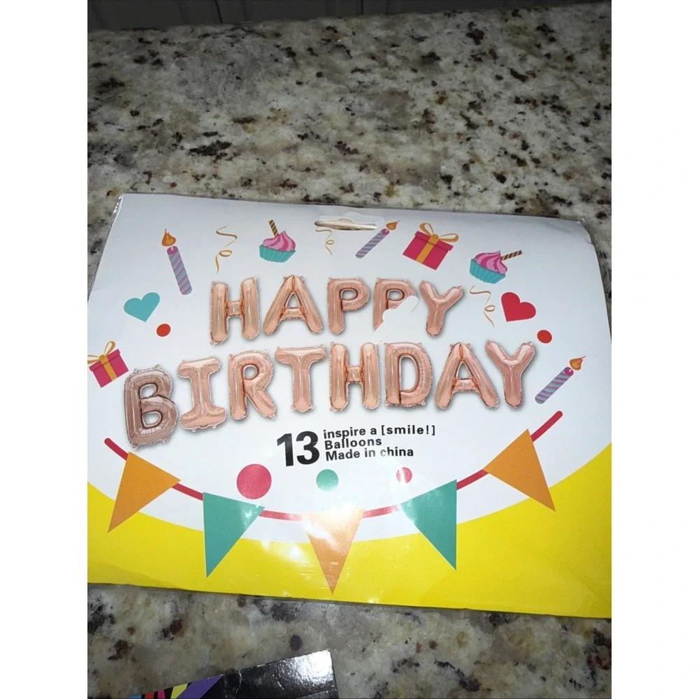 Rose Gold Happy Birthday Party Decorations Set with Banner , Balloons &more 4452